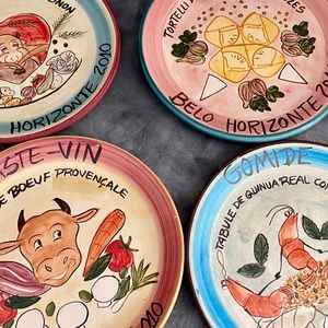 Set of 4 Handpainted Plates